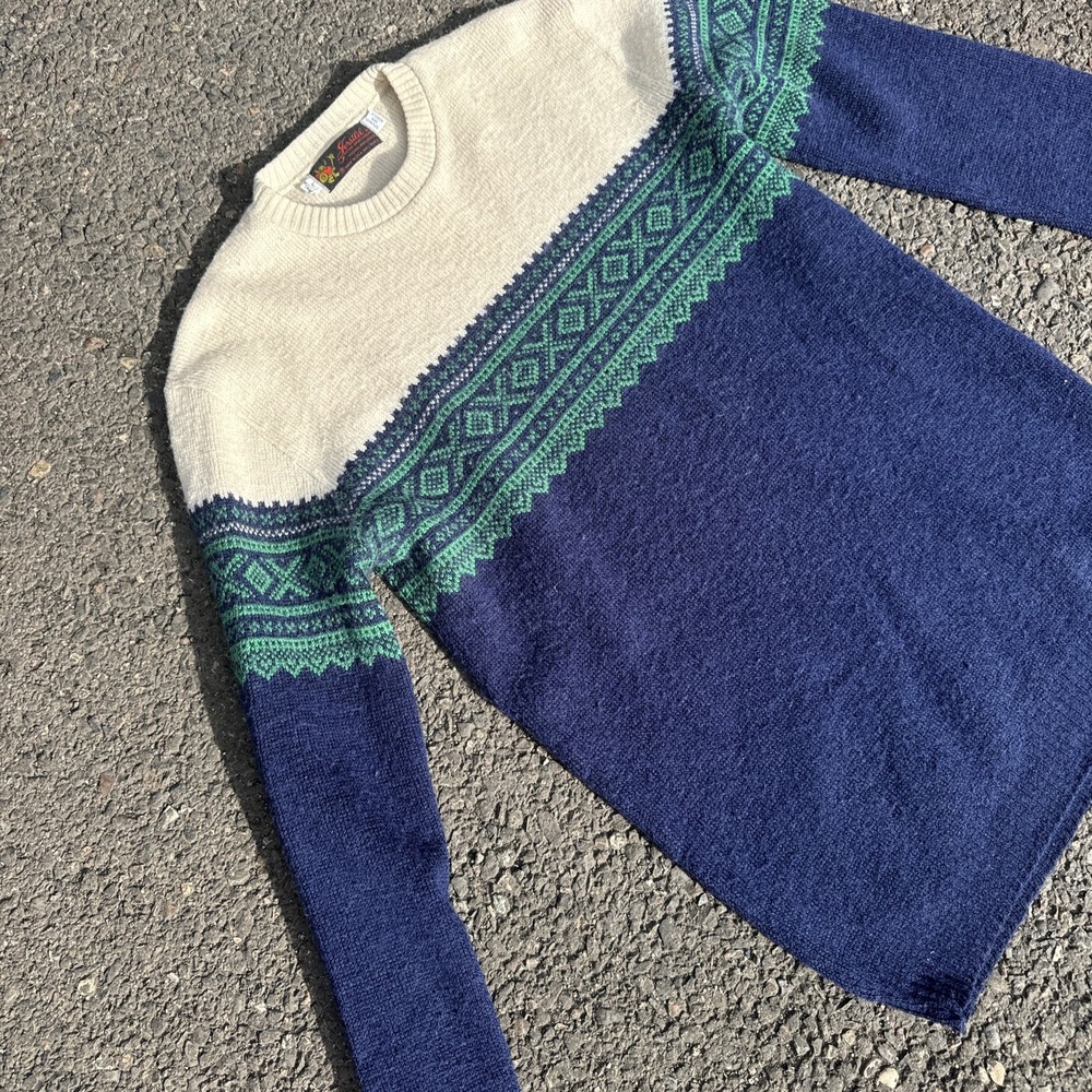 Vintage 80s Jersild Knit Sweater Mens Size Large VTG Tall USA Wool Acrylic - Picture 3 of 9